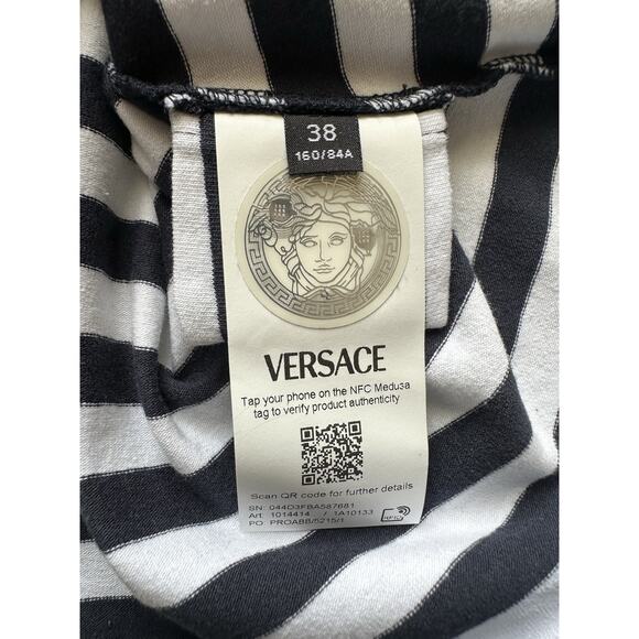 Versace Nautical Stripe T-shirt Size 38 Euro Made in Portugal 1014414 NWT $650 - Picture 10 of 10